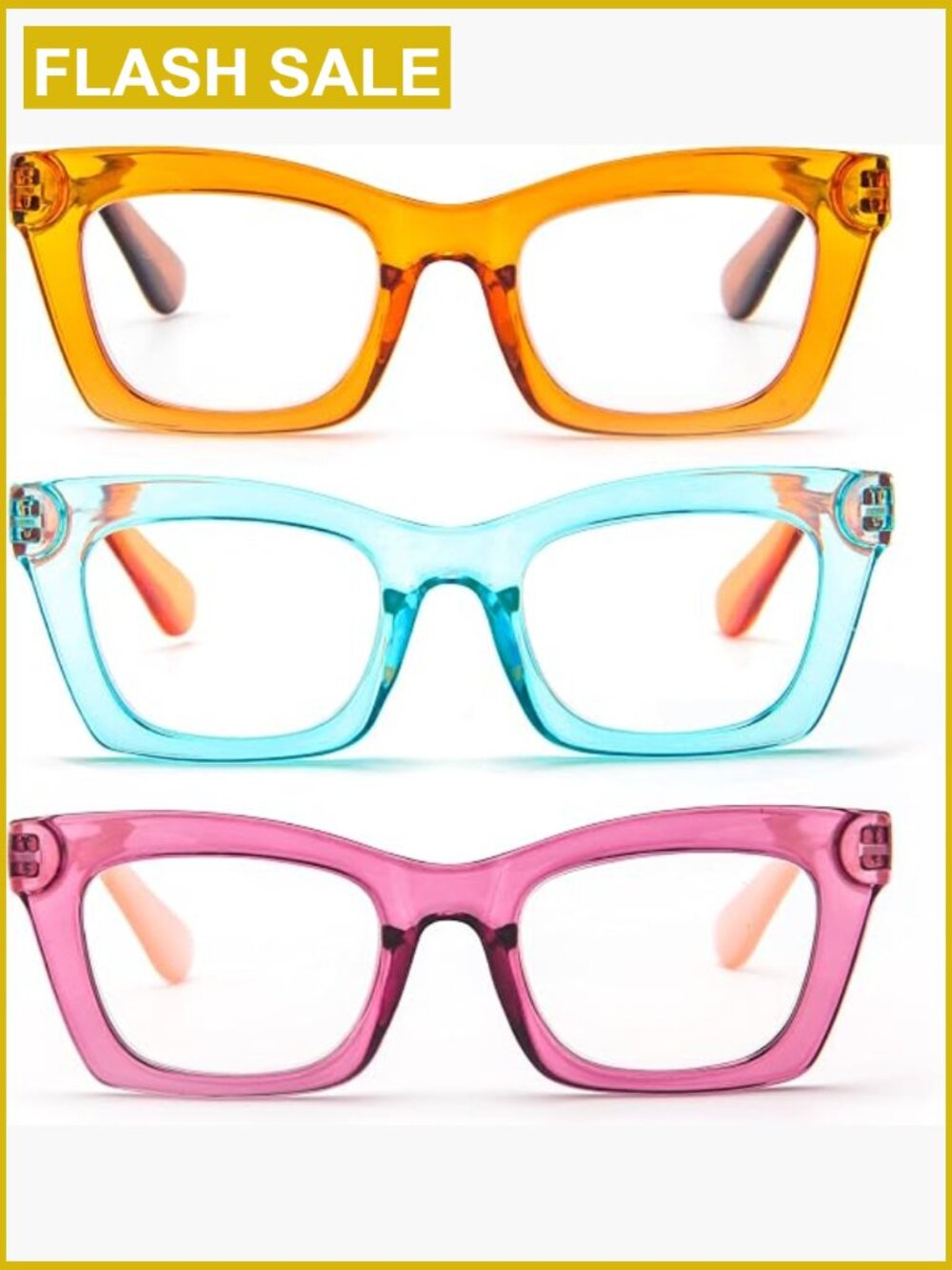 Oversized Square Blue Light Blocking Reading Glasses Women